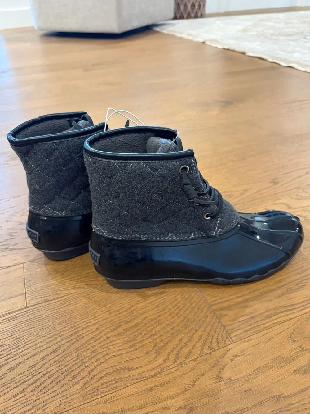 Women’s London Fog Black Quilted Waterproof Duck Boots